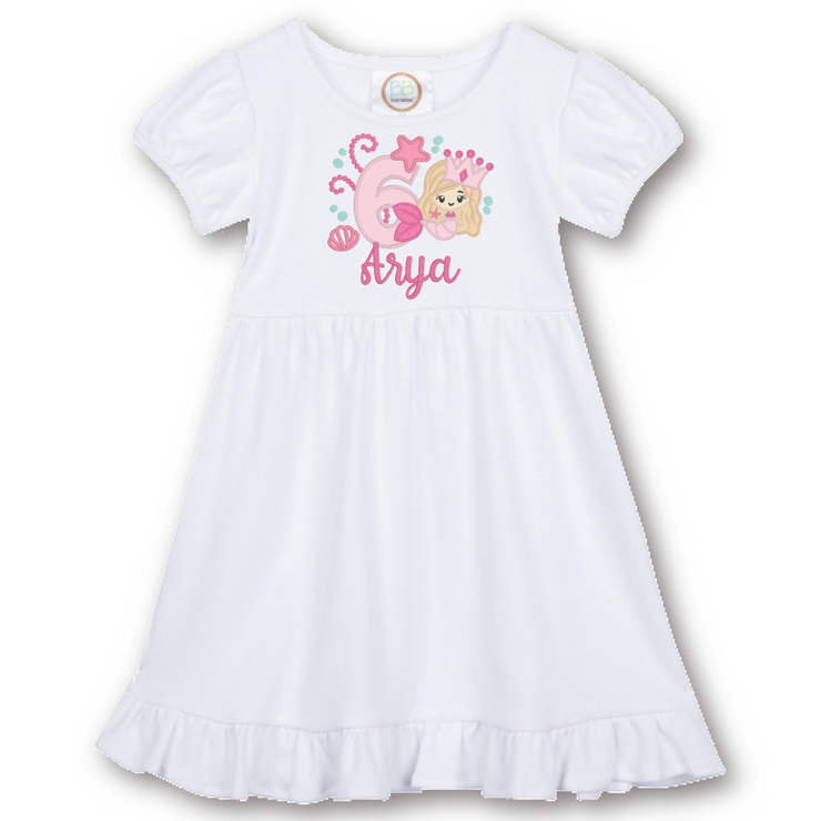 Mermaid Princess Birthday Shirt in Pink