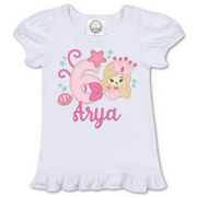 Mermaid Princess Birthday Shirt in Pink