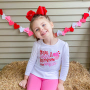 Hugs Kisses and Valentine Wishes Embroidered Shirt for Girls