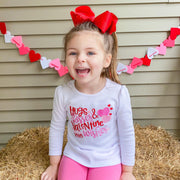 Hugs Kisses and Valentine Wishes Embroidered Shirt for Girls