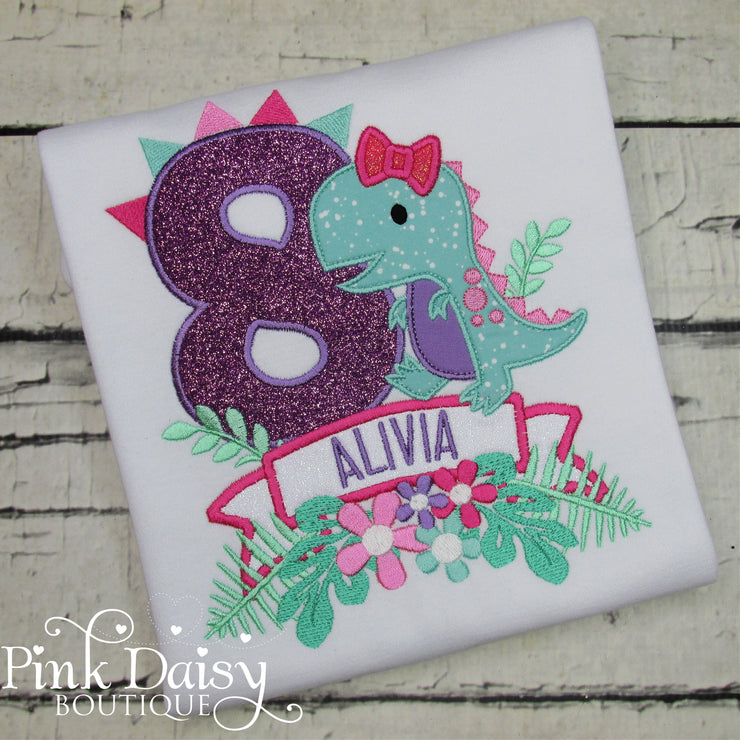 Dinosaur Birthday Shirt Girl