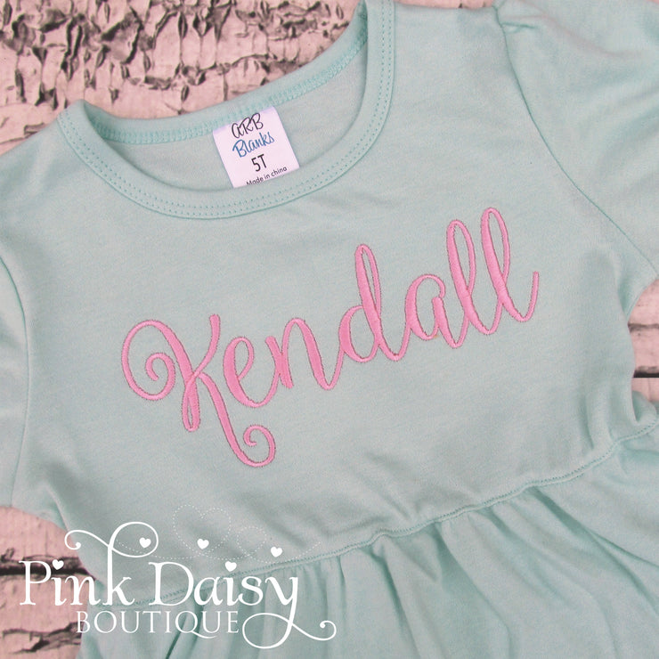 Puppy Birthday Dress in Mint