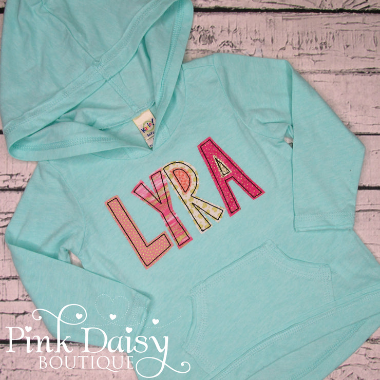 Personalized Hooded Tee - Pink, Coral, Gold, and Mint