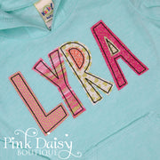 Personalized Hooded Tee - Pink, Coral, Gold, and Mint