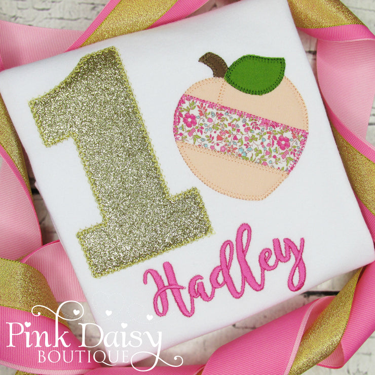 Peach Birthday Shirt in Pink and Gold