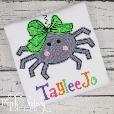 Spider Halloween Appliqué Shirt for Girls