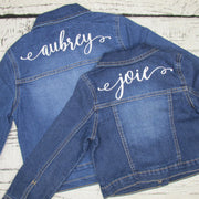 Girls Monogrammed Denim Jacket