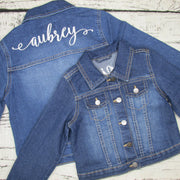 Girls Monogrammed Denim Jacket