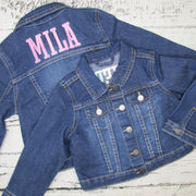 Girls Monogrammed Denim Jacket
