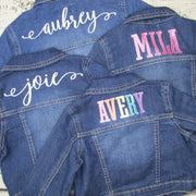 Girls Monogrammed Denim Jacket