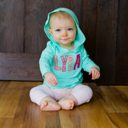 Personalized Hooded Tee - Pink, Coral, Gold, and Mint