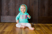 Personalized Hooded Tee - Pink, Coral, Gold, and Mint