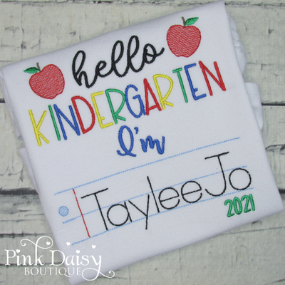Back to School Shirt - Hello Kindergarten (ANY GRADE)