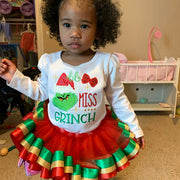 Lil Miss Grinch Appliqué Christmas Shirt for Girls
